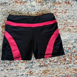 Women's Black and Pink Athletic Shorts, Small